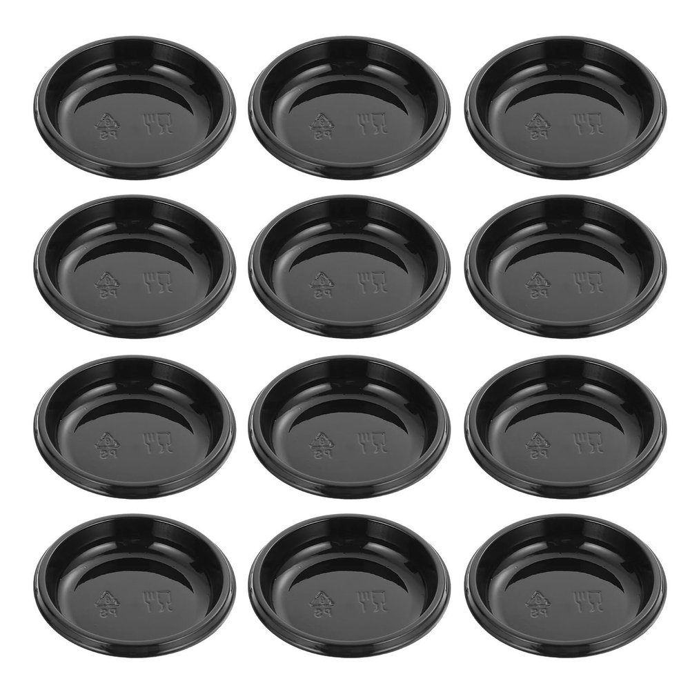 Yiodauh Plastic Disposable Sauce Dishes 500 Pcs Thicken Sauce Dish Round Plastic Food Container For Home Restaurant Kitchen Vinegar Holder Disposable Tasting Plate