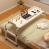 GUAWJRZDP Overbed Table with Wheels, Overbed Table Extendable Laptop Desk, Laptop Desk Over Bed Bedside Tables, Rolling Tables Over Bed Adjustable Height for Home(White,140x40cm/55.1x15.7in) view 1