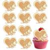 10pcs Happy Valentine's Day cake Toppers Gold rose Heart shape Acrylic Mirror Happy Valentines Day Cake Picks For Valentines Day Birthday view 1