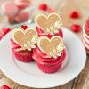 10pcs Happy Valentine's Day cake Toppers Gold rose Heart shape Acrylic Mirror Happy Valentines Day Cake Picks For Valentines Day Birthday view 2