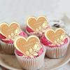 10pcs Happy Valentine's Day cake Toppers Gold rose Heart shape Acrylic Mirror Happy Valentines Day Cake Picks For Valentines Day Birthday view 4