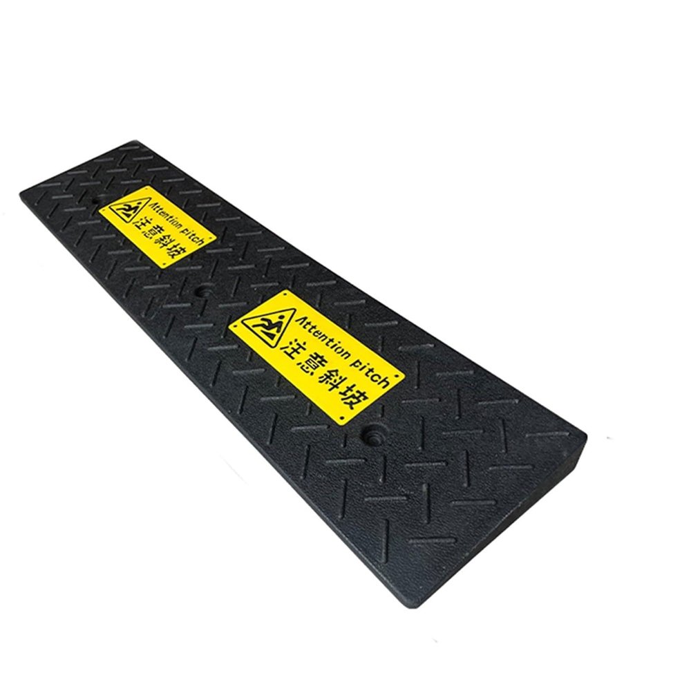 QICBYING Rubber Curb Wheelchair Ramp, Extra Long Heavy Duty Door Step Ramps, Non Slip for Garage Sidewalk Driveway Bike Motorcycle Truck(100x25x8cm)