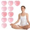 10PCS Heart Shaped Crystals Set, Polished Natural Gemstones for Healing Reiki, Includes Pink Purple White Crystal Obsidian Tiger Eye - Meditation Pocket Stones, Chakra Balancing Gift (Pink Quartz) view 1