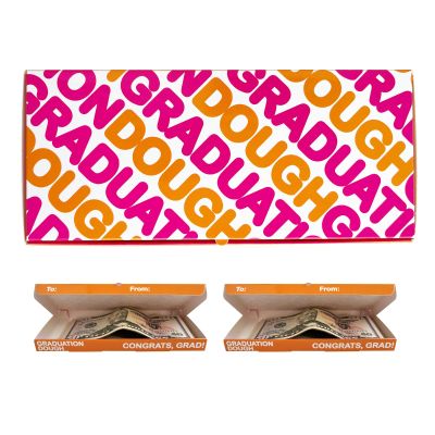 2 Pack Graduation Money Gift Box for Cash & Cards, Dough-Themed Congrats Gift for Grads, Fun Graduation Present for Him Her Teens Students, Class Celebration Gift Packaging