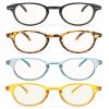 OLOMEE Reading Glasses Women Blue Light Blocking Round Readers +2.00 Blue Ray Magnifying Cheaters for Small Head/Petite Face 4 Pack view 2