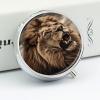 Angry Lion Pill Box 3 Compartment Small, Personalized Pill Organizer with Mirror, Portable Pill Case for Pocket Or Purse, Round Pill Containe Travel Gifts, Pill Holder view 4