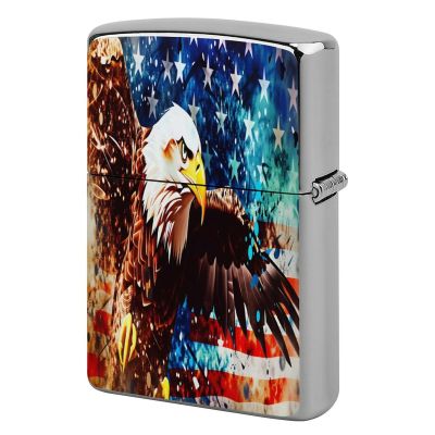 WINCCOR Bald Eagle Over American Flag Lighter Case, Durable Protective Lighter Cover for Men, Dad, Husband, Boyfriend and Funny Gift for Outdoor Hiking & Camping
