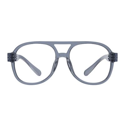 Eyekepper Oversized Pilot Reading Glasses for Men Women with Metalless Screwless Spring Hinge, Grey +2.75