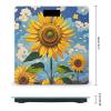 Sunflower Style Painting Scale for Body Weight Highly Accurate Digital Bathroom Body Scale Digital Bathroom Scales for People Anti-Slip Large LCD Display Smart Scales view 2