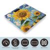 Sunflower Style Painting Scale for Body Weight Highly Accurate Digital Bathroom Body Scale Digital Bathroom Scales for People Anti-Slip Large LCD Display Smart Scales view 3