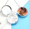 Round Funny Man Pill Organizer Pill Box 3 Compartment Portable Travel Medicine Case Daily Mini Compact Medicine Container Storage Vitamin Supplement Dispenser view 3