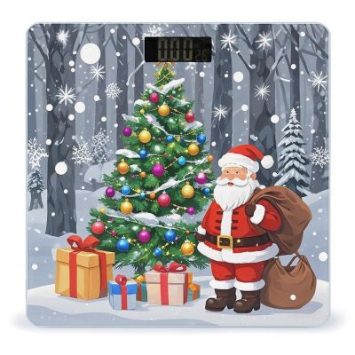 Christmas Santa Claus Scale for Body Weight Highly Accurate Digital Bathroom Body Scale Digital Bathroom Scales for People Anti-Slip Large LCD Display Smart Scales