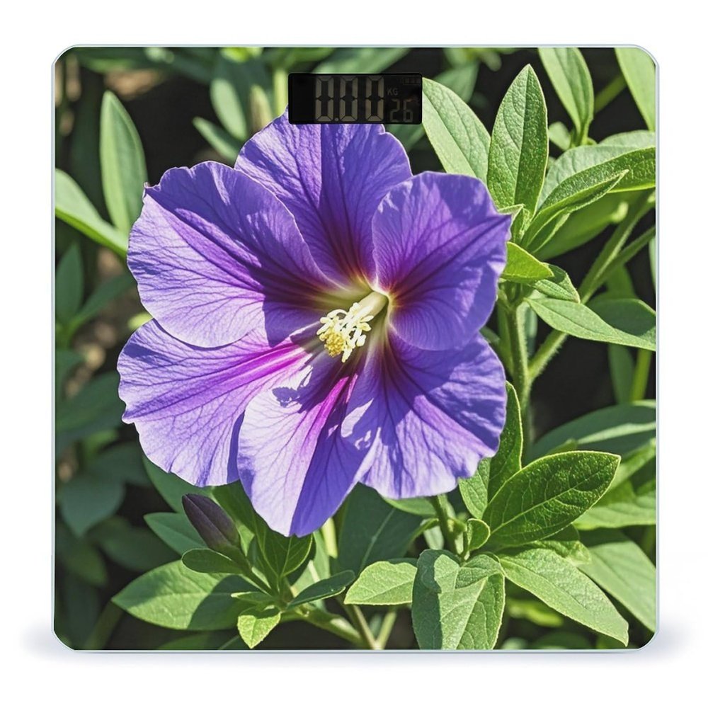 Purple Flower Scale for Body Weight Highly Accurate Digital Bathroom Body Scale Digital Bathroom Scales for People Anti-Slip Large LCD Display Smart Scales