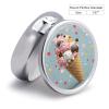 Sweet Ice Cream Pill Box 3 Compartment Small, Personalized Pill Organizer with Mirror, Portable Pill Case for Pocket Or Purse, Round Pill Containe Travel Gifts, Pill Holder view 2