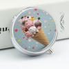 Sweet Ice Cream Pill Box 3 Compartment Small, Personalized Pill Organizer with Mirror, Portable Pill Case for Pocket Or Purse, Round Pill Containe Travel Gifts, Pill Holder view 4