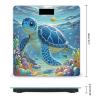 Blue Sea Turtle in Ocean Scale for Body Weight Highly Accurate Digital Bathroom Body Scale Digital Bathroom Scales for People Anti-Slip Large LCD Display Smart Scales view 2