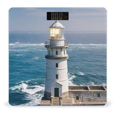 Lighthouse Sandbeach Scale for Body Weight Highly Accurate Digital Bathroom Body Scale Digital Bathroom Scales for People Anti-Slip Large LCD Display Smart Scales