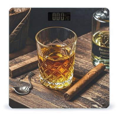 Whisky and Cigar Scale for Body Weight Highly Accurate Digital Bathroom Body Scale Digital Bathroom Scales for People Anti-Slip Large LCD Display Smart Scales