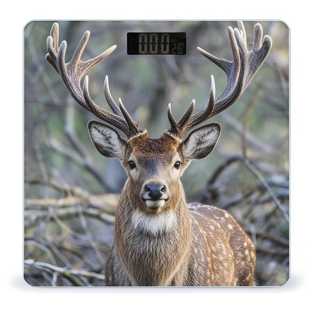 Antlers Scale for Body Weight Highly Accurate Digital Bathroom Body Scale Digital Bathroom Scales for People Anti-Slip Large LCD Display Smart Scales