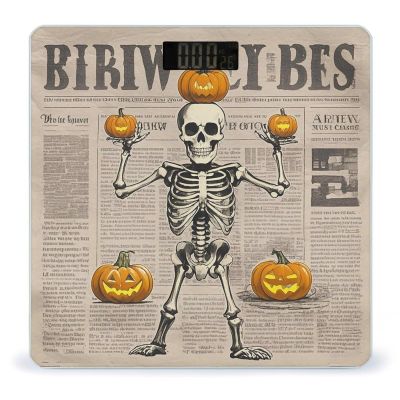 Skeleton Pumpkin Scale for Body Weight Highly Accurate Digital Bathroom Body Scale Digital Bathroom Scales for People Anti-Slip Large LCD Display Smart Scales