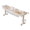 GUAWJRZDP Over Bed Table Adjustable Height, Over The Bed Table with Wheels, Rolling Over The Bed Desk, Mobile Laptop Cart for Computer, Bedroom Work, King Size Beds(Wood+White,51.1x19.6'') view 2