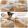 GUAWJRZDP Over Bed Table Adjustable Height, Over The Bed Table with Wheels, Rolling Over The Bed Desk, Mobile Laptop Cart for Computer, Bedroom Work, King Size Beds(Wood+White,51.1x19.6'') view 4
