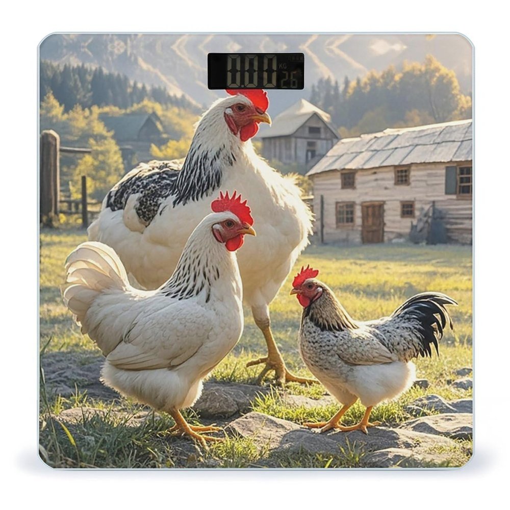 Chickens and Farm Scale for Body Weight Highly Accurate Digital Bathroom Body Scale Digital Bathroom Scales for People Anti-Slip Large LCD Display Smart Scales