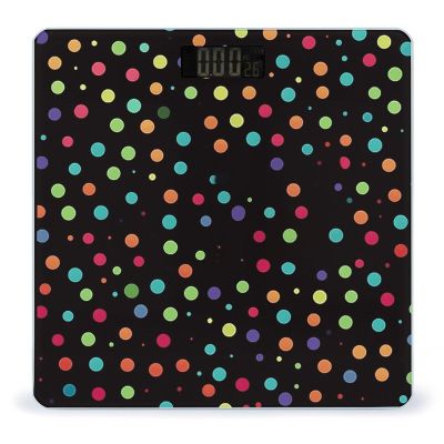 Black Polka Dot Background Scale for Body Weight Highly Accurate Digital Bathroom Body Scale Digital Bathroom Scales for People Anti-Slip Large LCD Display Smart Scales