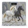 Black and White Horses Running Scale for Body Weight Highly Accurate Digital Bathroom Body Scale Digital Bathroom Scales for People Anti-Slip Large LCD Display Smart Scales view 1
