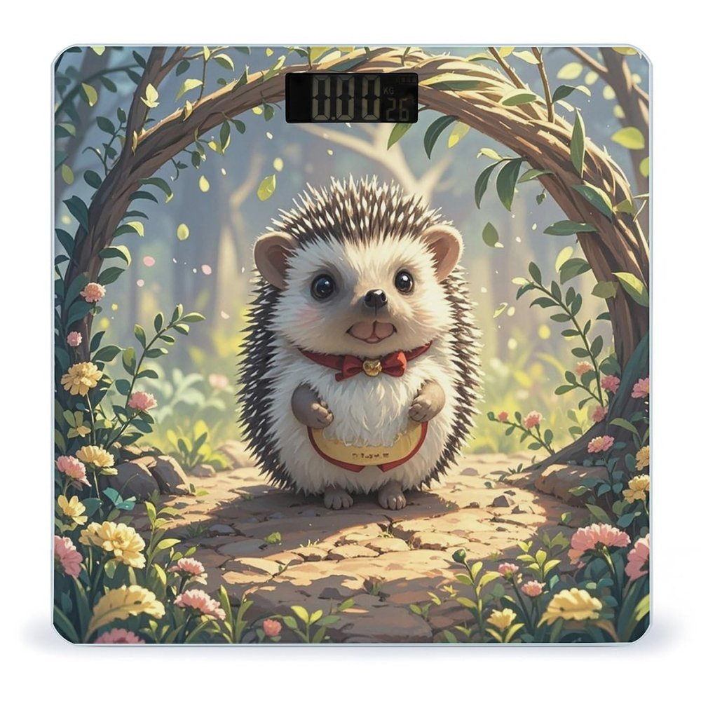 Lovely Hedgehog Scale for Body Weight Highly Accurate Digital Bathroom Body Scale Digital Bathroom Scales for People Anti-Slip Large LCD Display Smart Scales