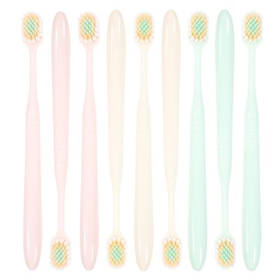 COLLBATH Soft Toothbrushes for Adults 9pcs Wide Thin Brush Head Soft Bristles Manual Toothbrush Household Oral Care Gum Protection