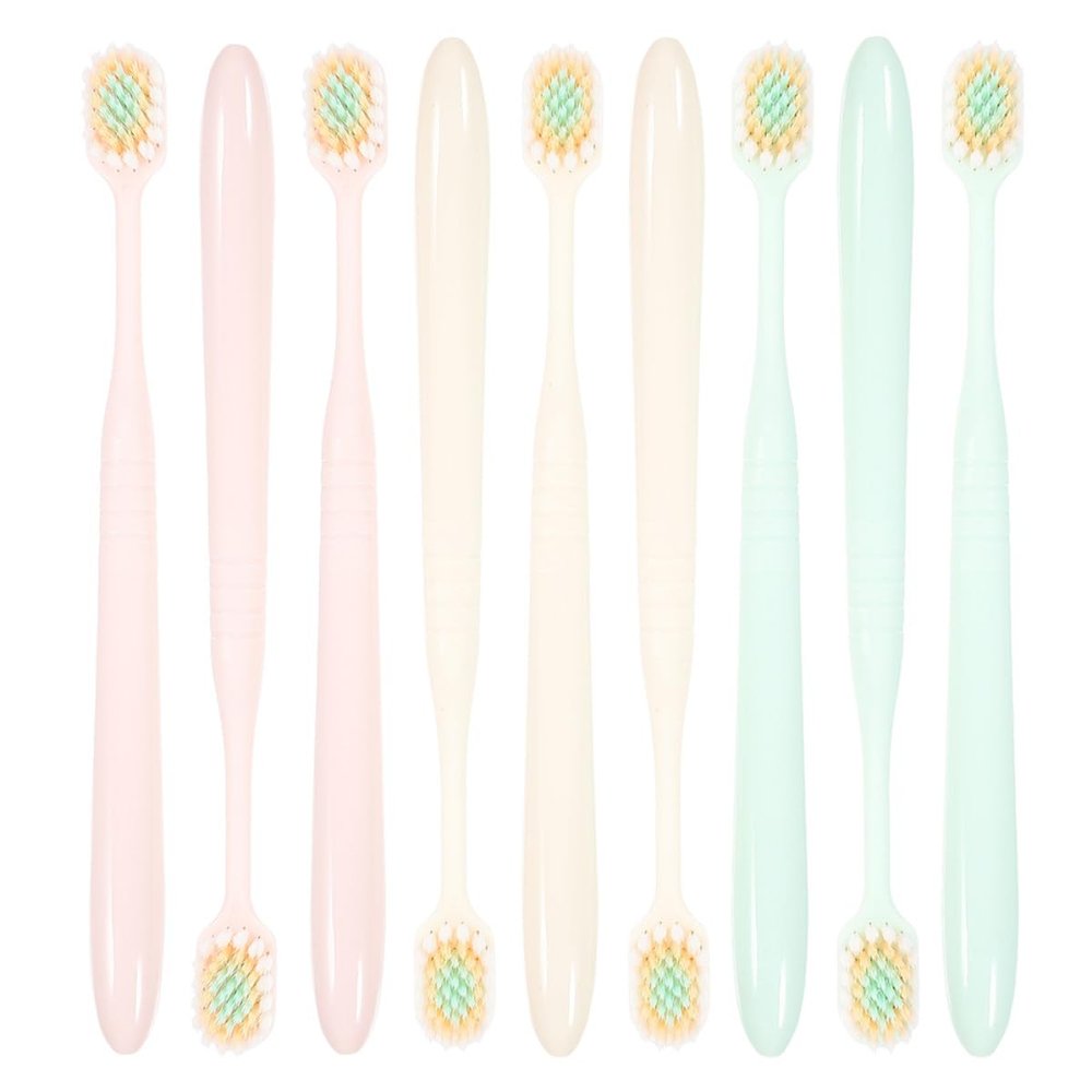 COLLBATH Soft Toothbrushes for Adults 9pcs Wide Thin Brush Head Soft Bristles Manual Toothbrush Household Oral Care Gum Protection