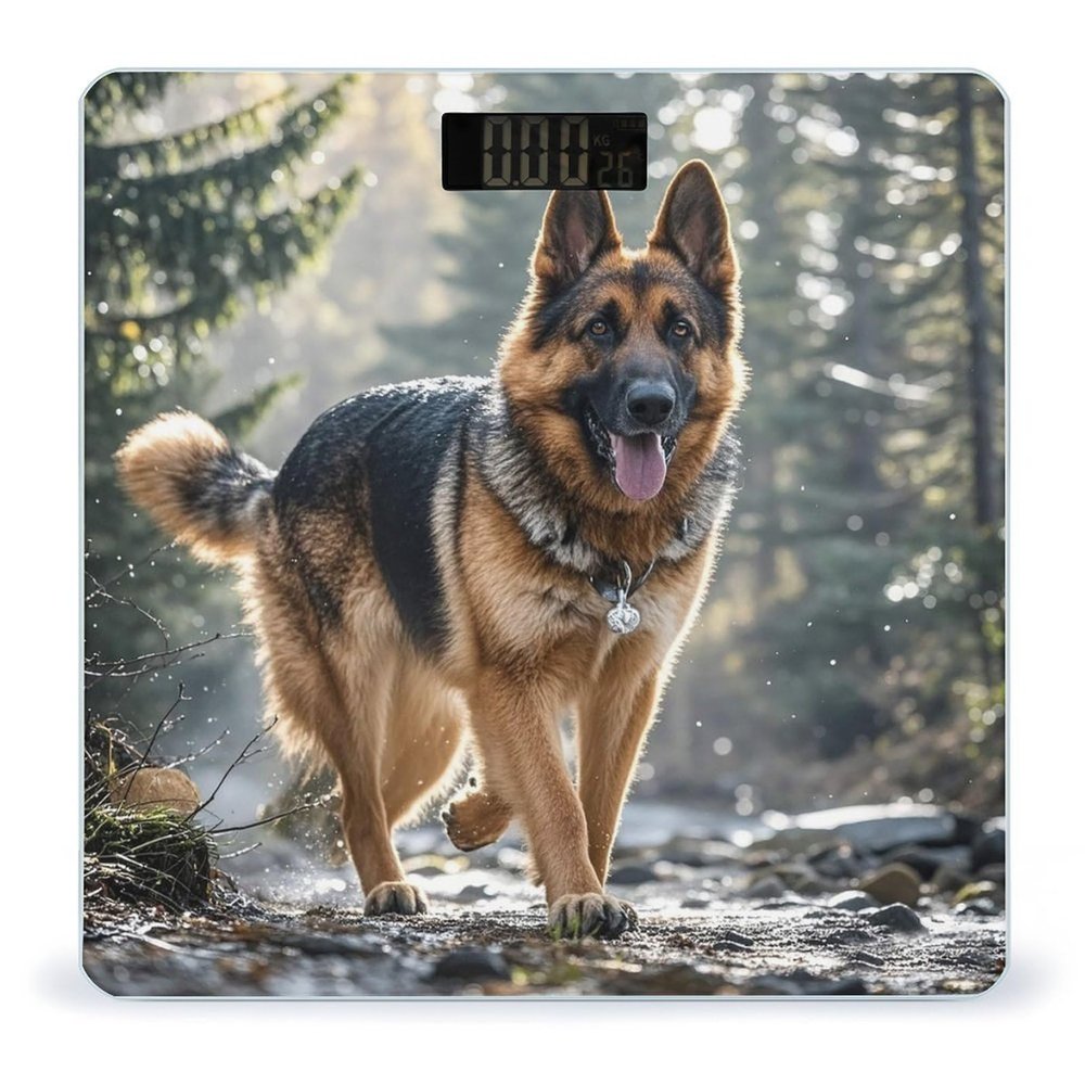 German Shepherd Dog Scale for Body Weight Highly Accurate Digital Bathroom Body Scale Digital Bathroom Scales for People Anti-Slip Large LCD Display Smart Scales