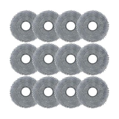 12 Pieces Mop Cloth, Compatible For Roborock Qrevo QV 35A/S5V/CurvX/Edge S5A/QV 35S/Curv S5X/Qrevo Slim/Qrevo MaxV/Qrevo Curv/Qrevo S/Qrevo Pro/Qrevo Master, Robot Vacuum Cleaner Accessories