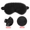 2 Pieces Plush Fluffy Eye Mask Comfortable Blindfold Eye Cover Soft Night Eyeshade Cover Cute Sleep Masks Adjustable Faux Fur Sleeping Mask for Women Men Travel Nap Gift view 3