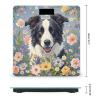 Border Collie Florals Scale for Body Weight Highly Accurate Digital Bathroom Body Scale Digital Bathroom Scales for People Anti-Slip Large LCD Display Smart Scales view 2