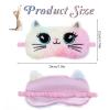 2 PCS Kids Sleep Mask, Plush Cat Sleeping Eye Mask, Sleep Masks for Women Girls Teens, Night Eyeshade Cover for Home Travel view 2