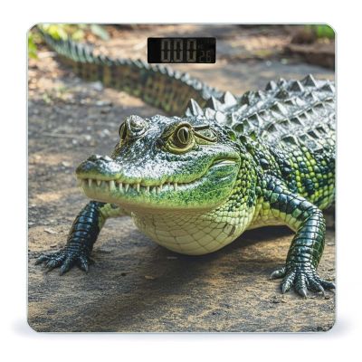 Crocodile Green Scale for Body Weight Highly Accurate Digital Bathroom Body Scale Digital Bathroom Scales for People Anti-Slip Large LCD Display Smart Scales