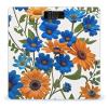 Blue and Orange Flowers on White Background Scale for Body Weight Highly Accurate Digital Bathroom Body Scale Digital Bathroom Scales for People Anti-Slip Large LCD Display Smart Scales view 1