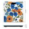 Blue and Orange Flowers on White Background Scale for Body Weight Highly Accurate Digital Bathroom Body Scale Digital Bathroom Scales for People Anti-Slip Large LCD Display Smart Scales view 2