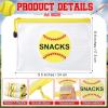 Motiskyy 24 Pcs Sports Ball Snack Bags Bulk 9.5" x 6.9" Sports Goodie Party Favor Bags Stuffers Team Gifts Candy Treat Mesh Pouches with Zipper for Team Ground Birthday Gift Party Supplies(Softball) view 4