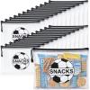 Motiskyy 24 Pcs Sports Ball Snack Bags Bulk 9.5" x 6.9" Sports Goodie Party Favor Bags Stuffers Team Gifts Candy Treat Mesh Pouches with Zipper for Team Ground Birthday Gift Party Supplies(Soccer) view 1