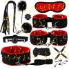 12 Piece Nylon Bedroom Fitness Set with Hip Trainer and Sleep Eye Mask - D10 (Red) view 2