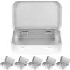 HONMEET Rectangular Tinplate Storage Boxes with Hinged Lids 6pcs Small Metal Candy Containers Silver for Wrapping and Keepsake Organization view 1
