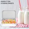 HONMEET Rectangular Tinplate Storage Boxes with Hinged Lids 6pcs Small Metal Candy Containers Silver for Wrapping and Keepsake Organization view 4