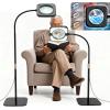 10X Large Floor Magnifying Glass with Light and Stand for Real Glass, 15W Ultra-Bright Standing Magnifying Lamp with 12V 2A Adapter, Touch Control Floor Magnifier with Light for Crafts, Sewing view 1