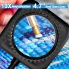 10X Large Floor Magnifying Glass with Light and Stand for Real Glass, 15W Ultra-Bright Standing Magnifying Lamp with 12V 2A Adapter, Touch Control Floor Magnifier with Light for Crafts, Sewing view 2