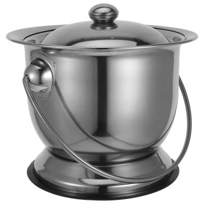 ERINGOGO Stainless Steel Adult Urine Bucket Bedpan with Lid and Non-Slip Ring, Large Capacity Portable Chamber Pot for Elderly, Pregnant Women, Travel, and Home Use