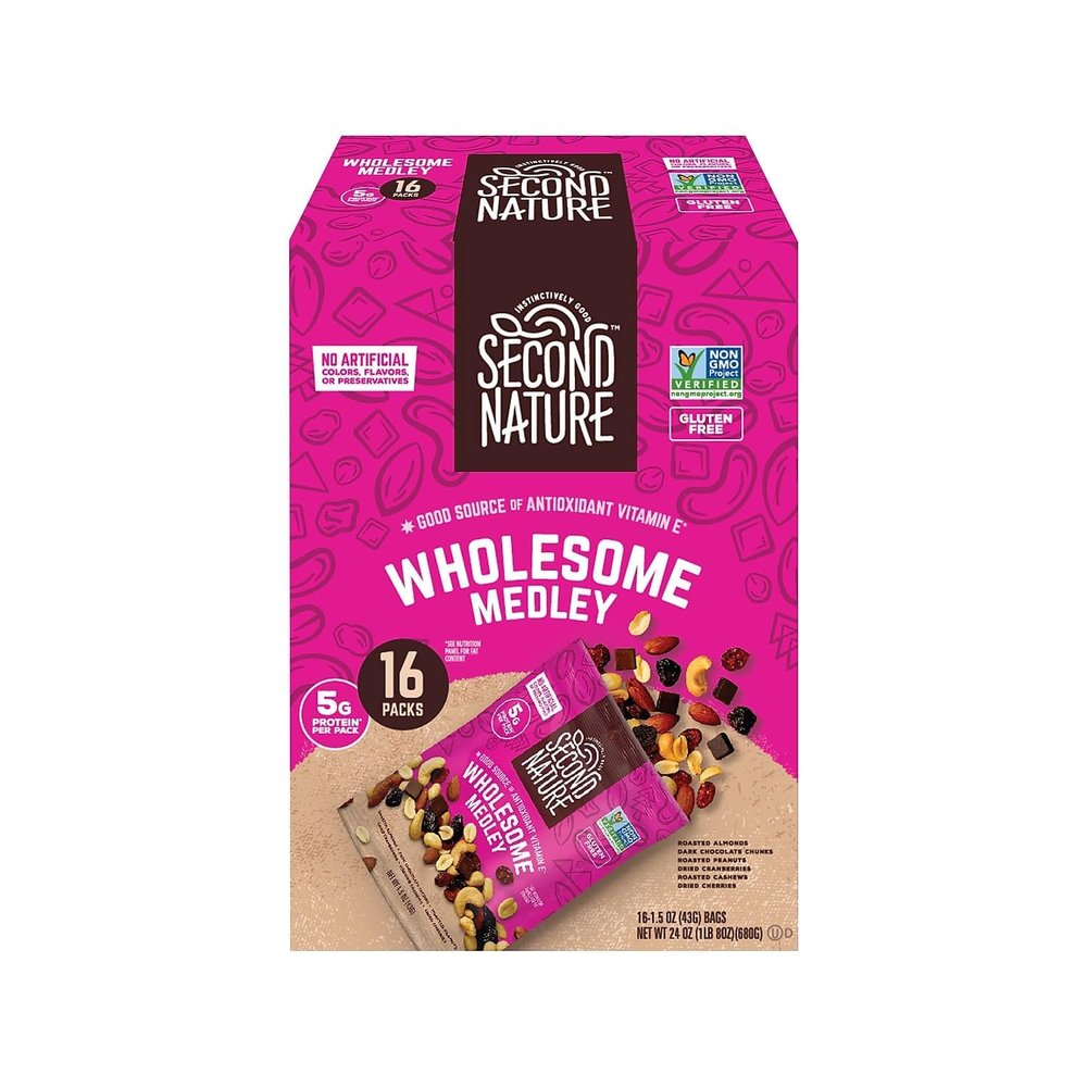 Second Nature Trail Mix, Wholesome Medley, 1.5 oz, 16 ct