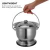 Holibanna Stainless Steel Urine Bucket with Lid and Non-Slip Ring, Thickened Adult Bedpan Portable Toilet for Elderly, Pregnant Women, Home and Hospital Use view 3